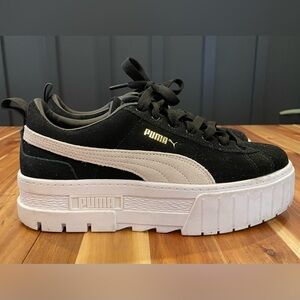 Puma Mayze Sneakers in Black Suede Women 8